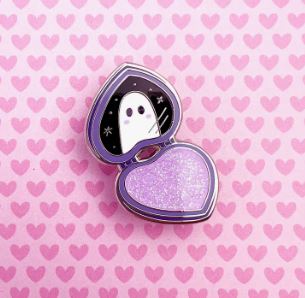 Blushing Ghost Enamel Pin - Image 2