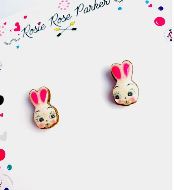 Cute Retro Bunny Stud Earrings - Image 2