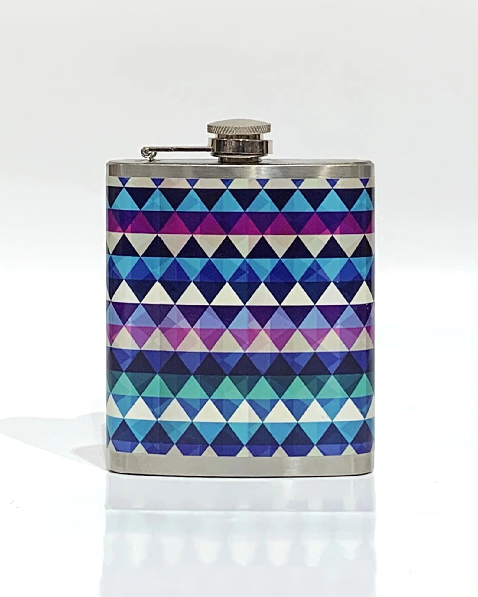 Geometric Blues - Hip Flask