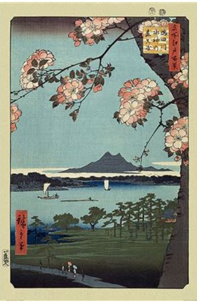 Suijin Shrine and Massaki - Hiroshige