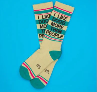 I Like Dogs More Than People Gym Crew Socks - Image 2