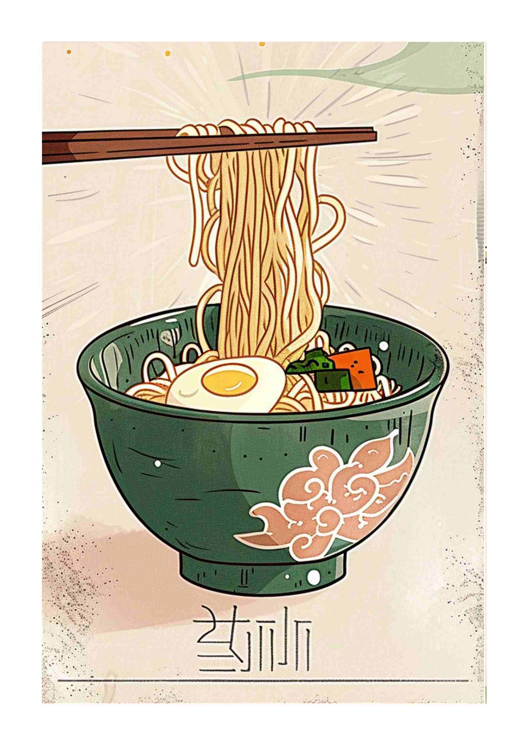 Japanese Ramen Bowl Green