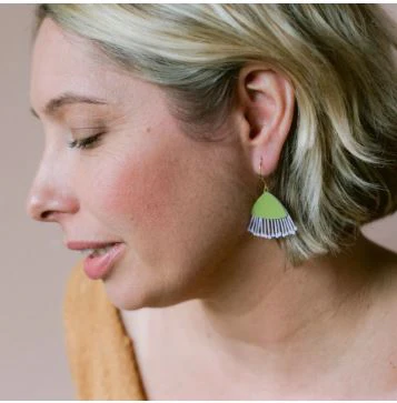 Mini Gum Blossom Pistachio & Lilac Earrings - Image 2